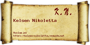 Kelsen Nikoletta névjegykártya